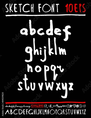 English handwriting alphabet. figures.