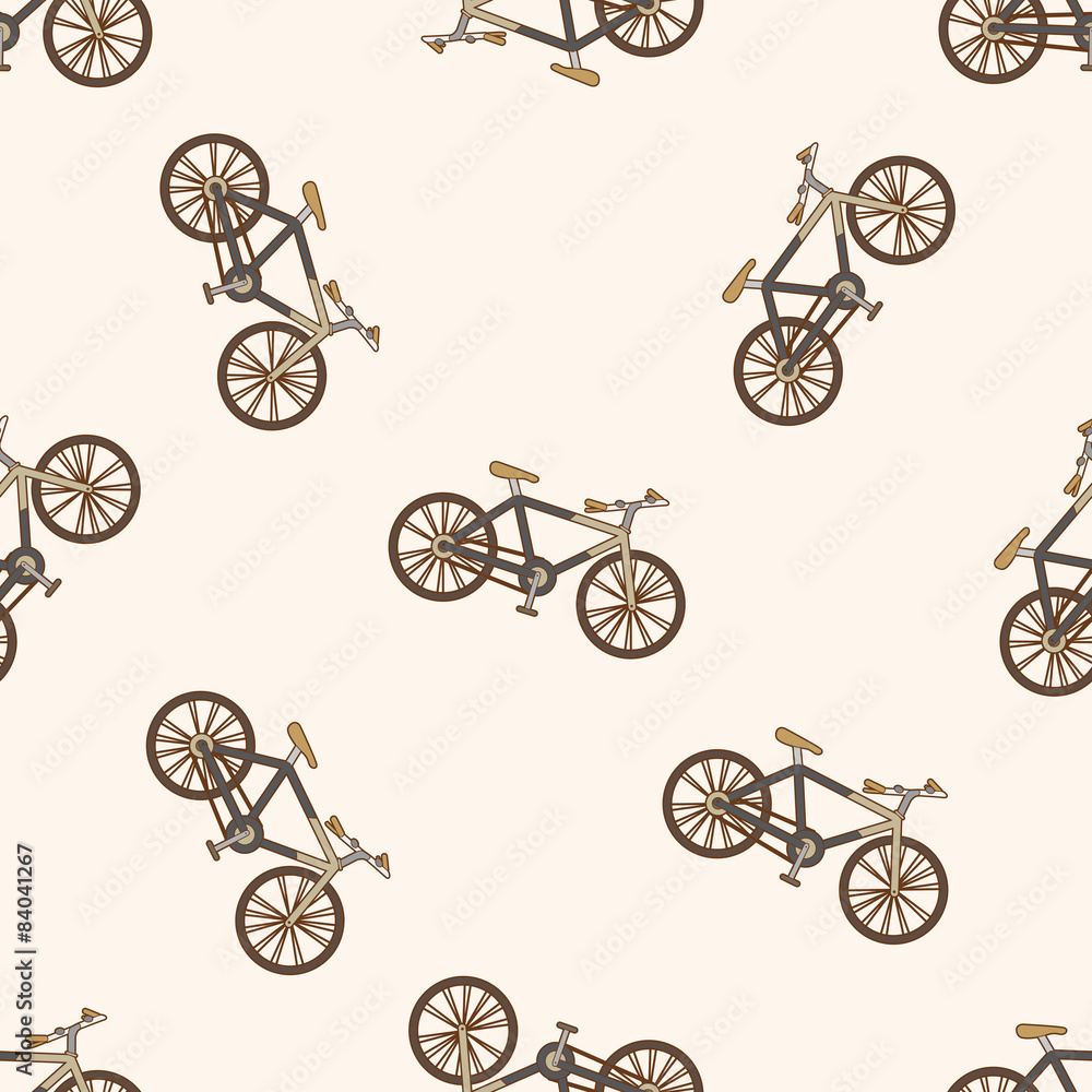 Obraz premium transportation bike , cartoon seamless pattern background