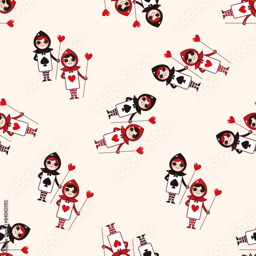 alice in wonderland , cartoon seamless pattern background