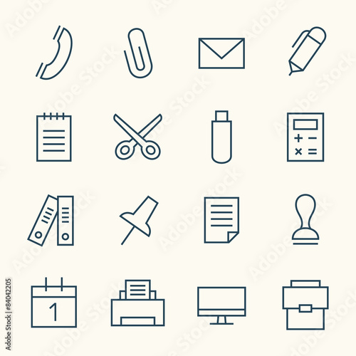 Office line icon set