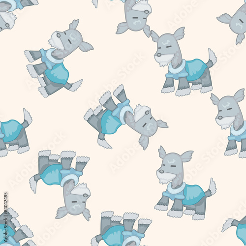 animal dog cartoon , cartoon seamless pattern background