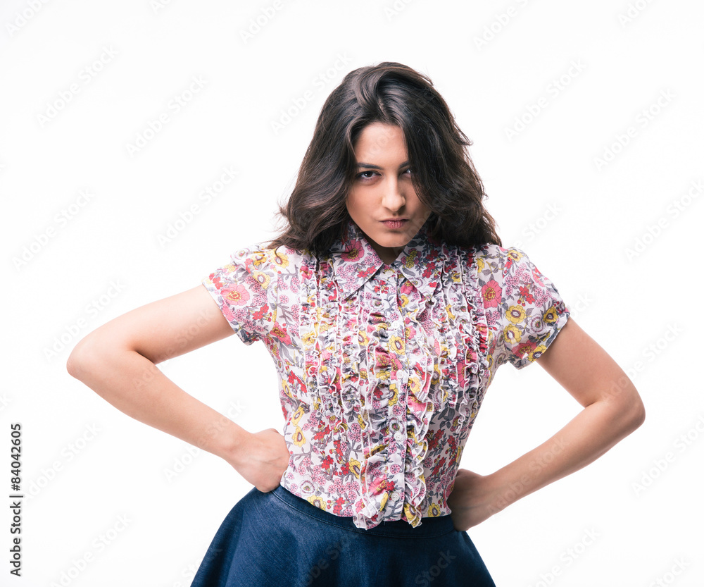 Young woman with emotion of offence on her face Young woman with emotion of offence on her face