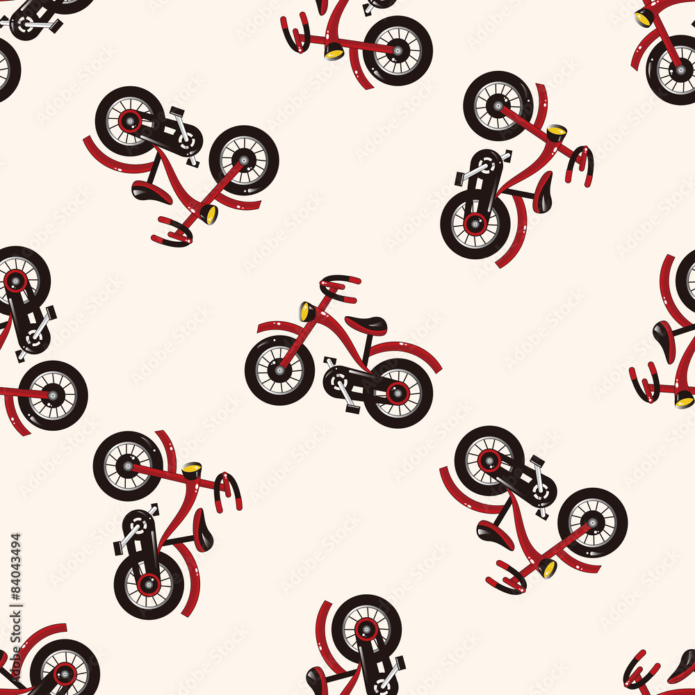 transportation bike , cartoon seamless pattern background