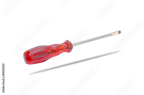 Red screwdriver isolated on white