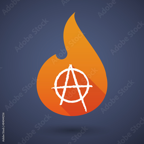 Flame icon with an anarchy sign