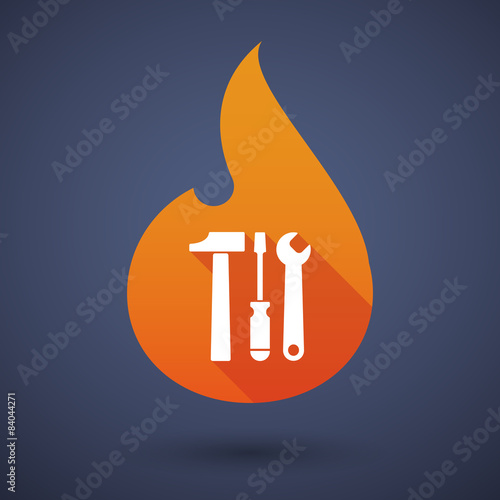 Flame icon with a tool set