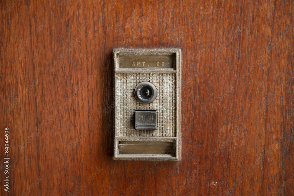 Obraz premium Retro doorbell with peephole