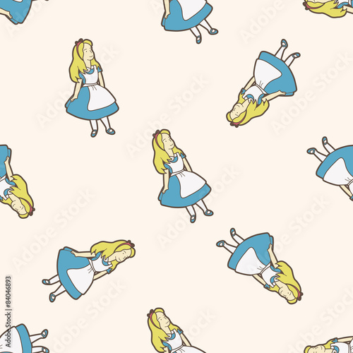 alice in wonderland , cartoon seamless pattern background