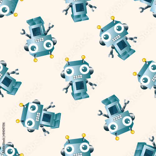 robot cartoon , cartoon seamless pattern background