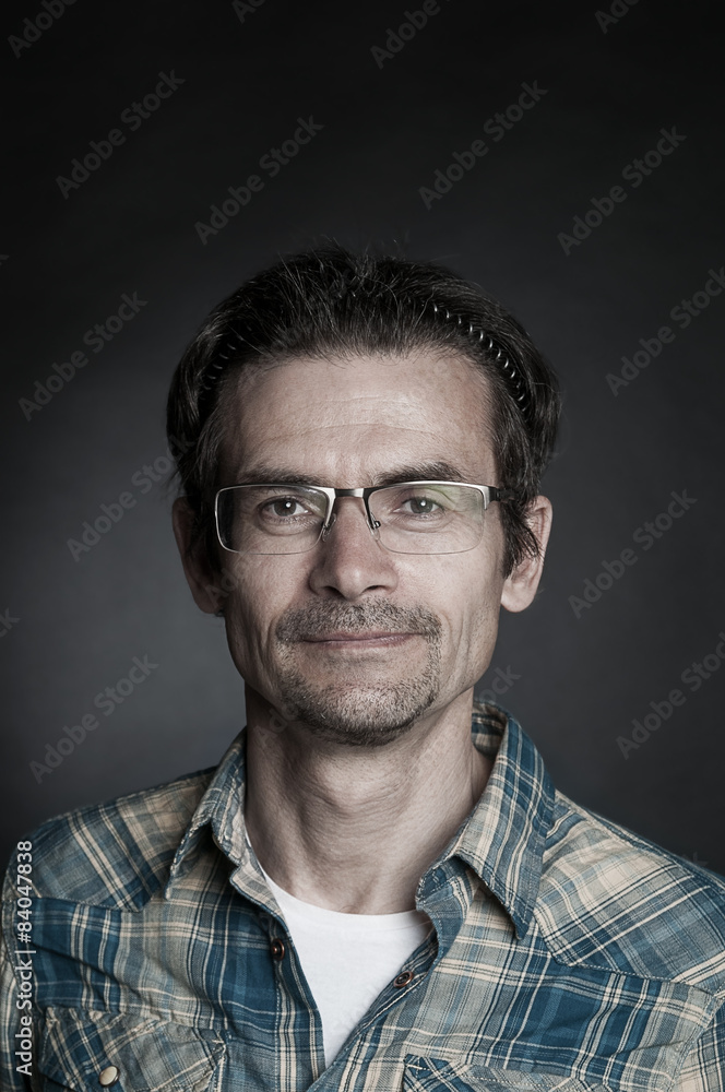 Portrait adult man in glasses Portrait adult man in glasses