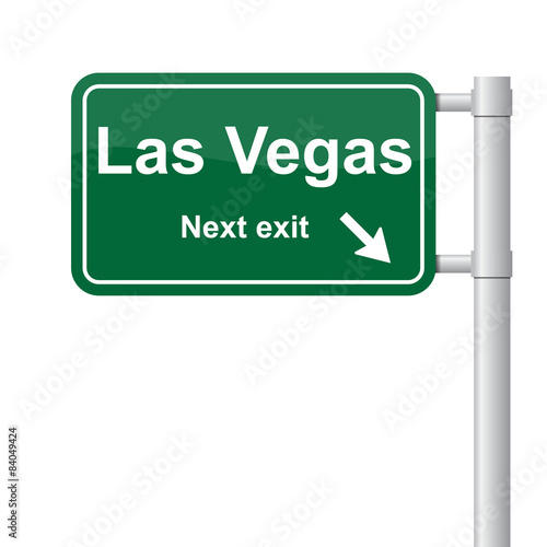 Photography Las Vegas next exit green signal vector