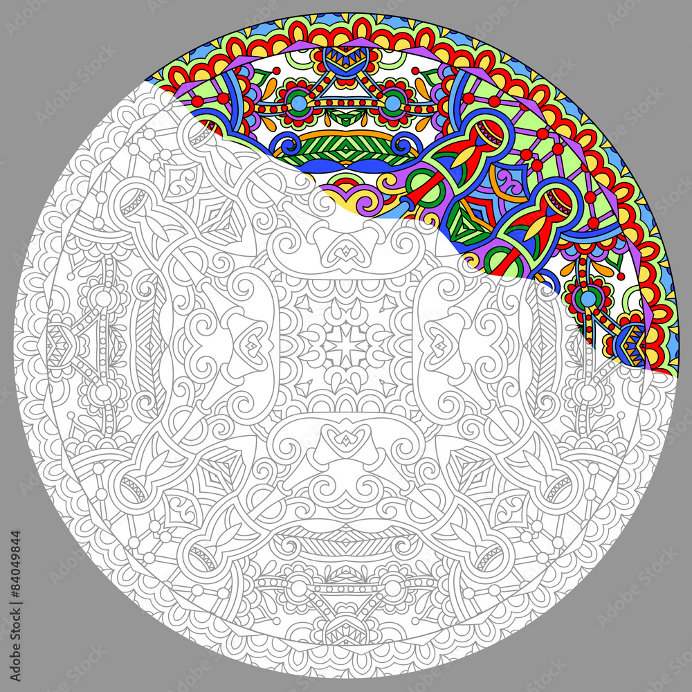 coloring book page for adults - zendala Stock Vector | Adobe Stock