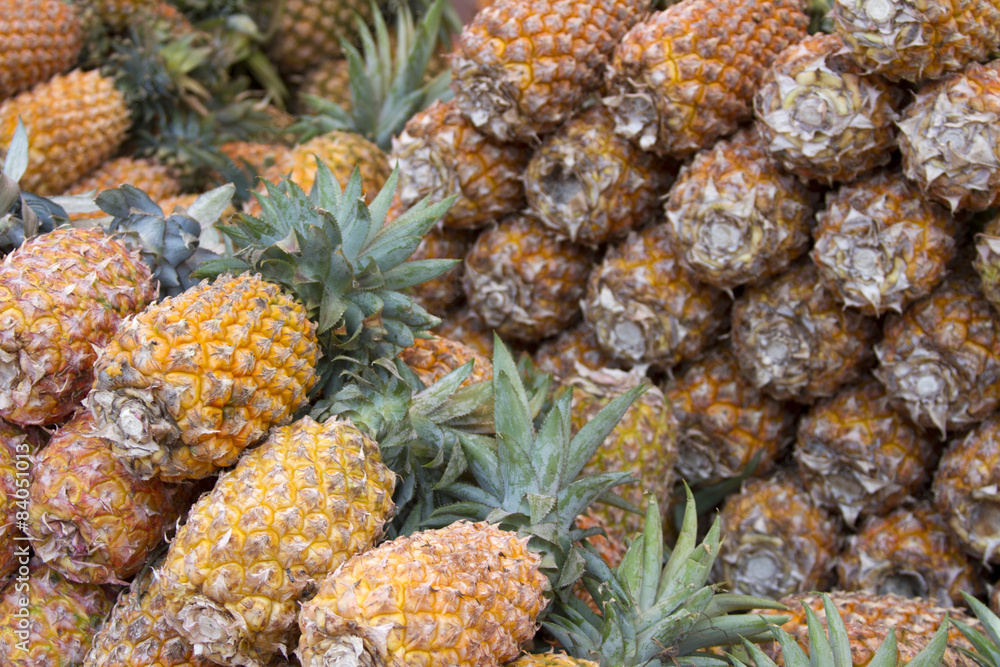 Fresh juicy pineapple on the market in India Goa Fresh juicy pineapple on the market in India Goa