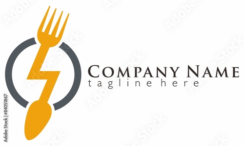 Fork spoon knife food logo vector