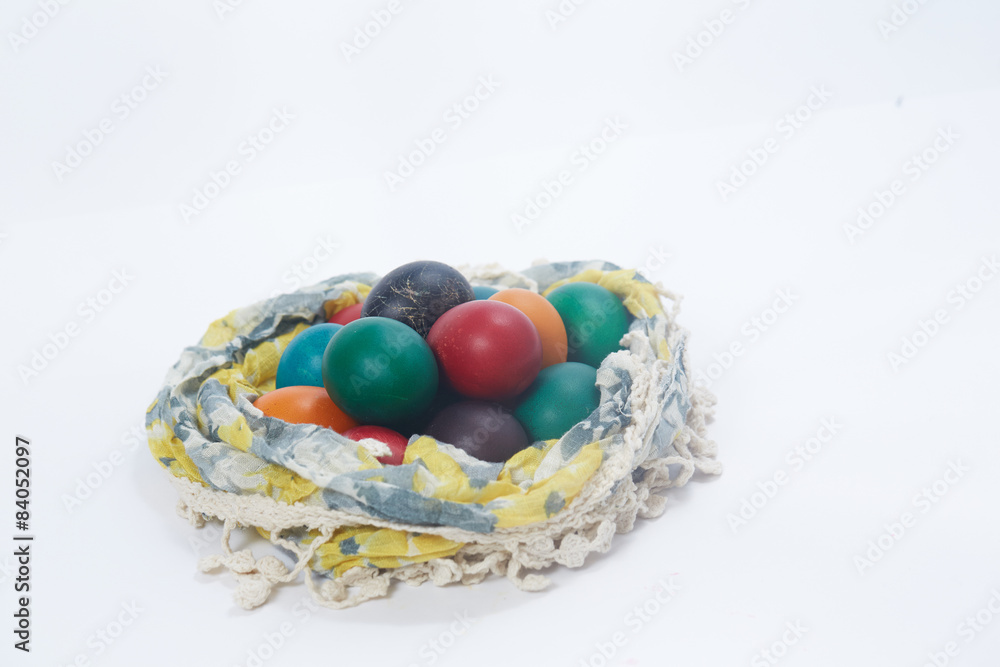 Easter eggs are folded into the fabric Easter eggs are folded into the fabric