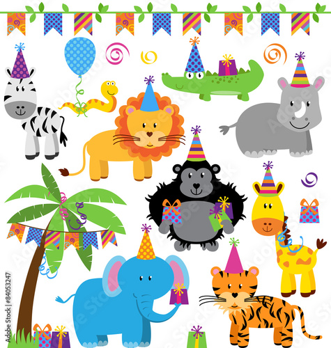 Vector Collection of Birthday Party Animals