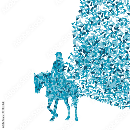 Horseback riding equestrian sport show with horse and rider vect