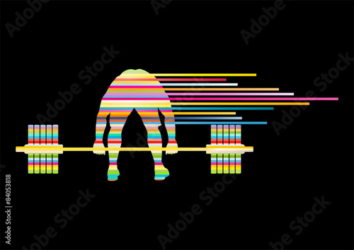 Weight lifting man abstract vector background concept