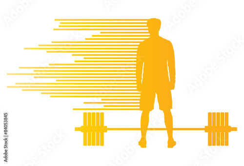 Weight lifting man abstract vector background concept