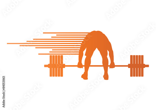 Weight lifting man abstract vector background concept