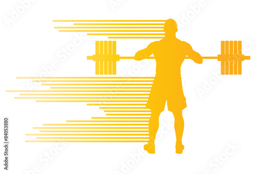 Weight lifting man abstract vector background concept