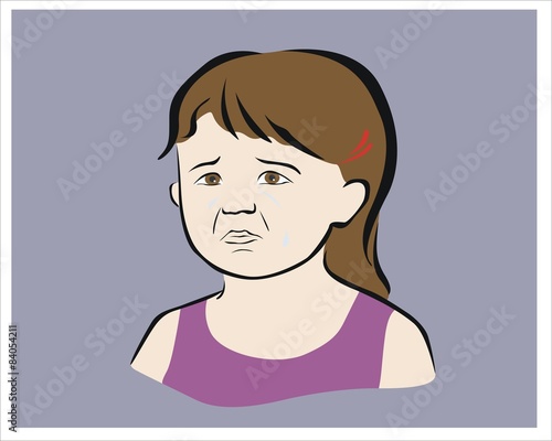 niña llorando muy triste
