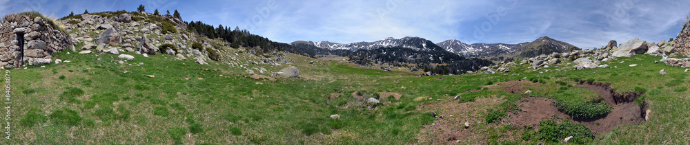 360 degrees cylindrical panorama of Madriu-Perafita-Claror Valle