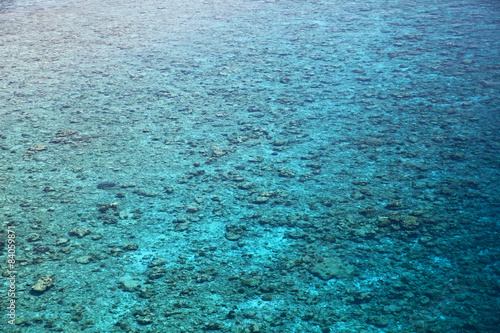 Aerial view of tropical coral reef 