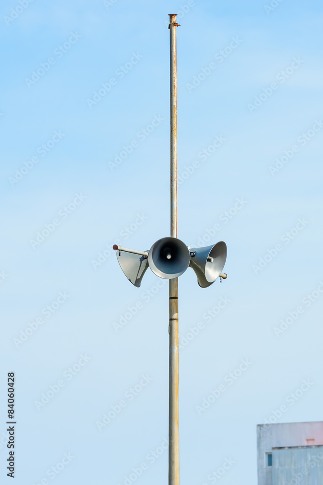 loudspeakers on a pole loudspeakers on a pole