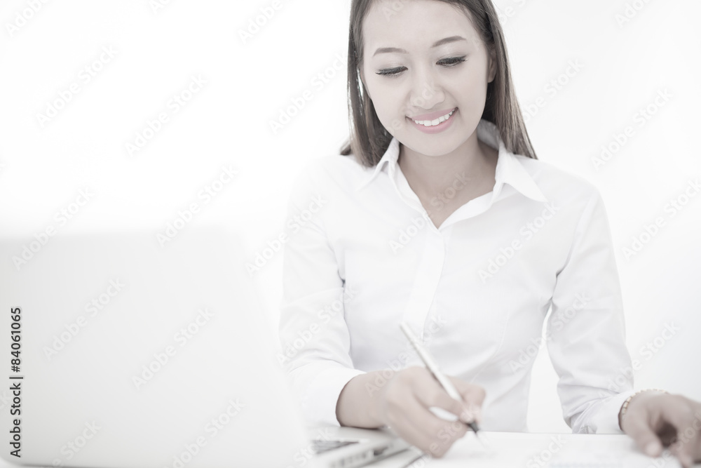 Young business woman working at office Young business woman working at office