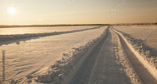 the road to a field  