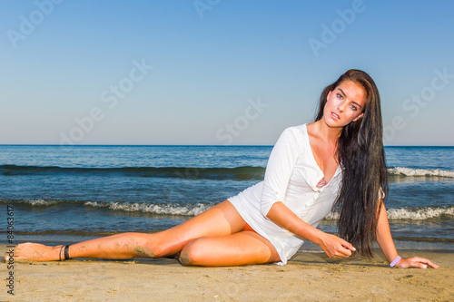 young beautiful woman on the beach