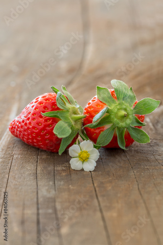 Strawberries with blossom