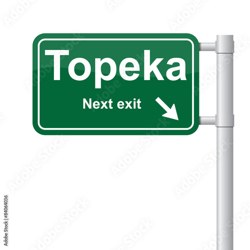 Topeka next exit green signal vector 