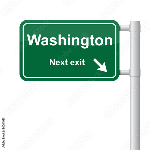 Washington next exit green signal vector 
