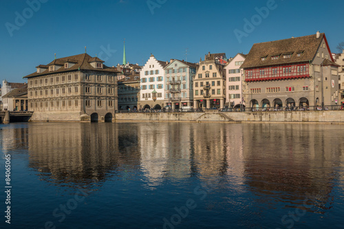 Buildings in Zurich riverfront