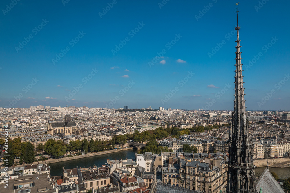 Paris view from Notre Dame Tower