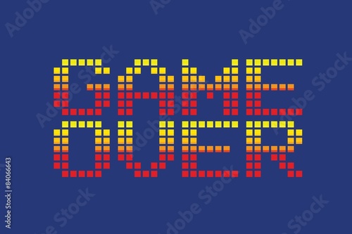 vector pixel art style game over message
