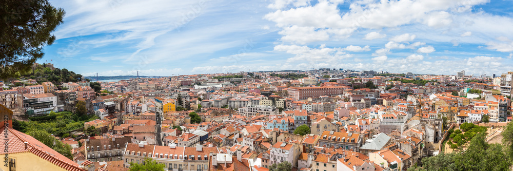 Panoramic view of Lisbon from Miradouro da Graca viewpoint  in L