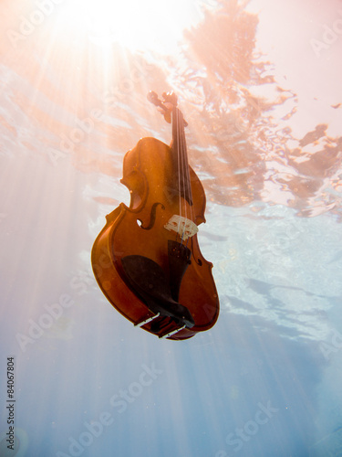 Photographie Violin underwater in the pool