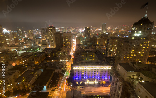 Wallpaper Mural San Francisco Dusk from above Nob Hill looking South-East Torontodigital.ca