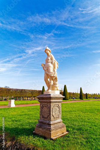 Sculpture in park before the big royal palace in Peterhof. photo