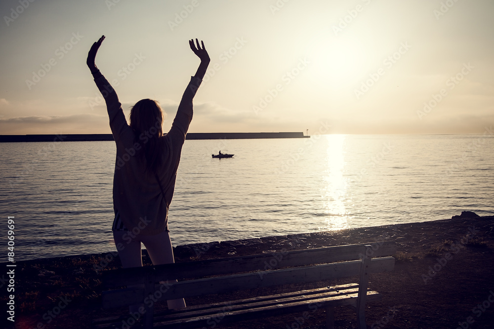 Fototapeta premium Beautiful girl on vacation.