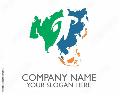 rugby asia sport logo image vector