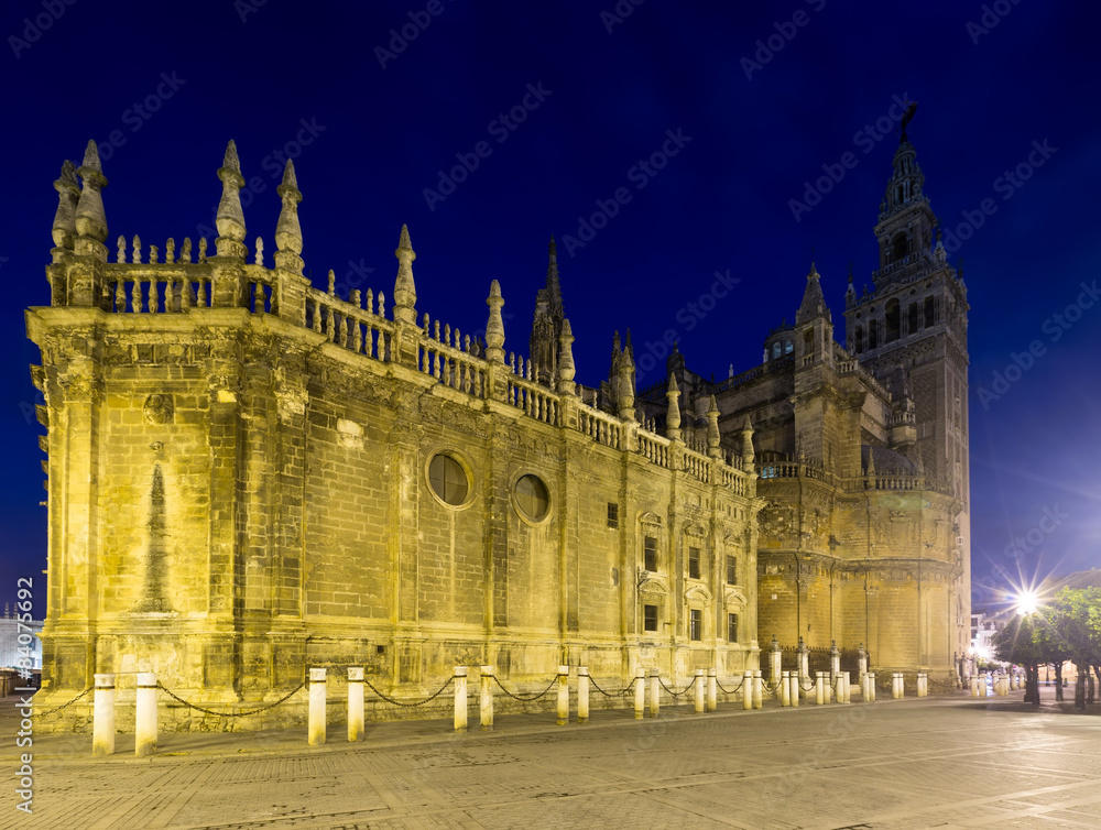 Evening view of  Seville Cathedral