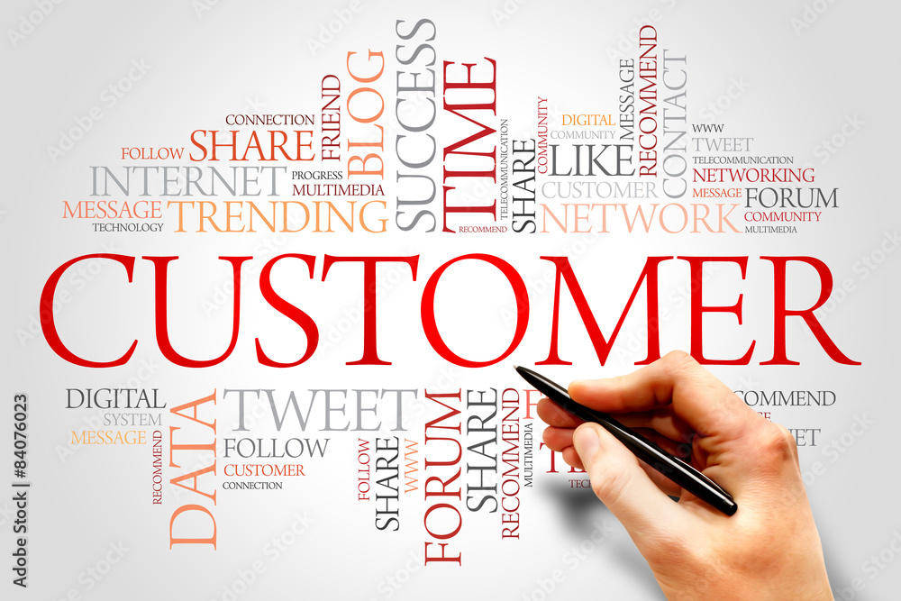 Customer word cloud, business concept Customer word cloud, business concept