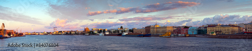  Neva river in morning. Saint Petersburg