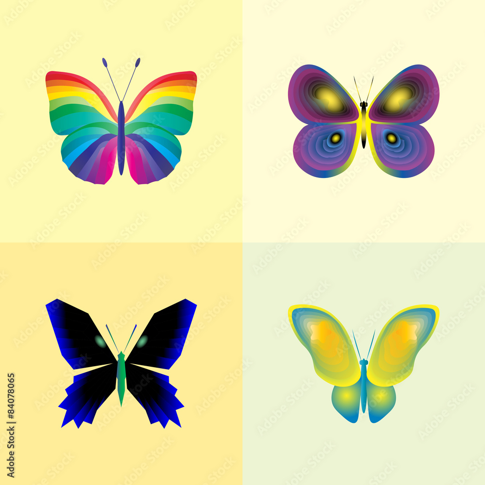 vector illustration set of abstract butterflies vector illustration set of abstract butterflies