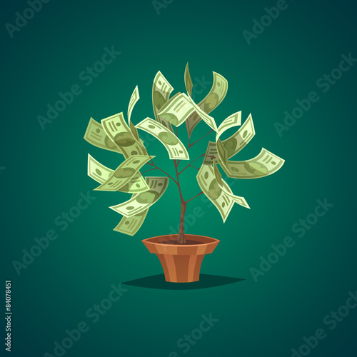 Money tree. Isolated object \ background.