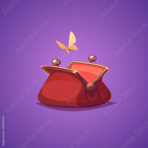 Empty purse. Isolated object \ background.